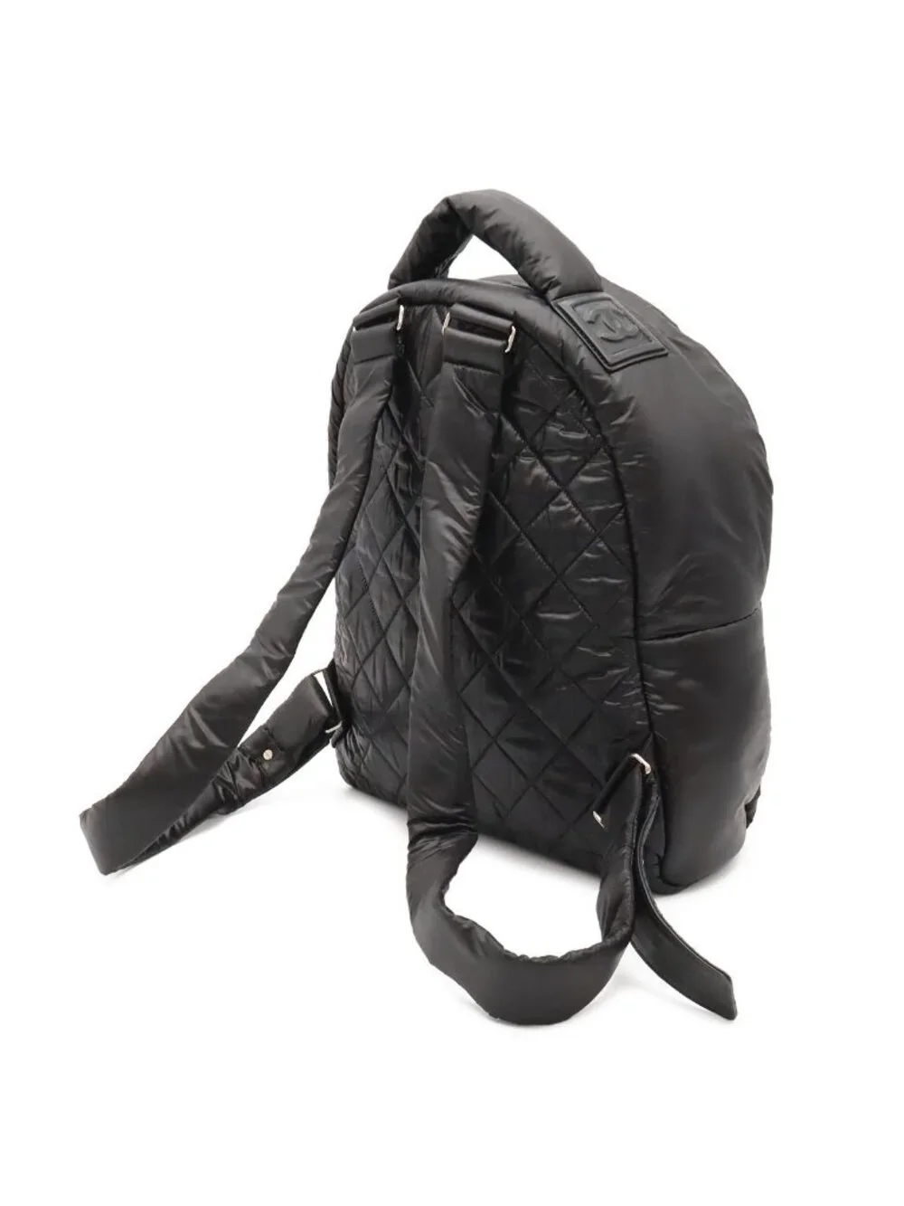 Chanel Coco Cocoon Backpack Quilted Nylon Leather Black Bordeaux